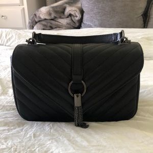 Black leather crossbody bag
